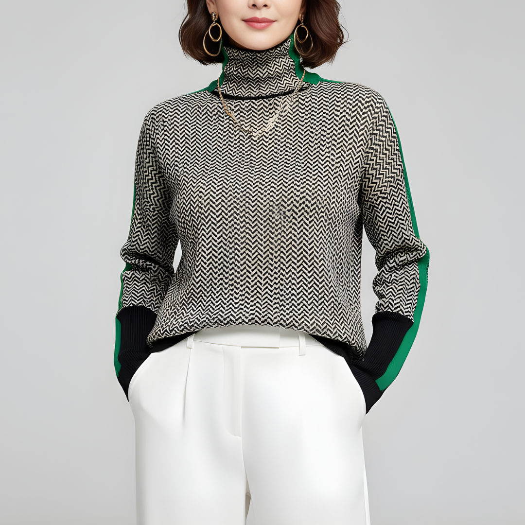 Damski Nowoczesny Sweter z Golfem