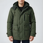 Warm Men's Winter Coat with Fur Lining