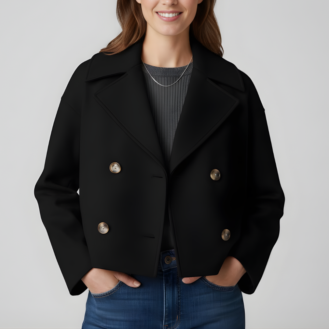Damska Elegancka Dwurzędowa Kurtka