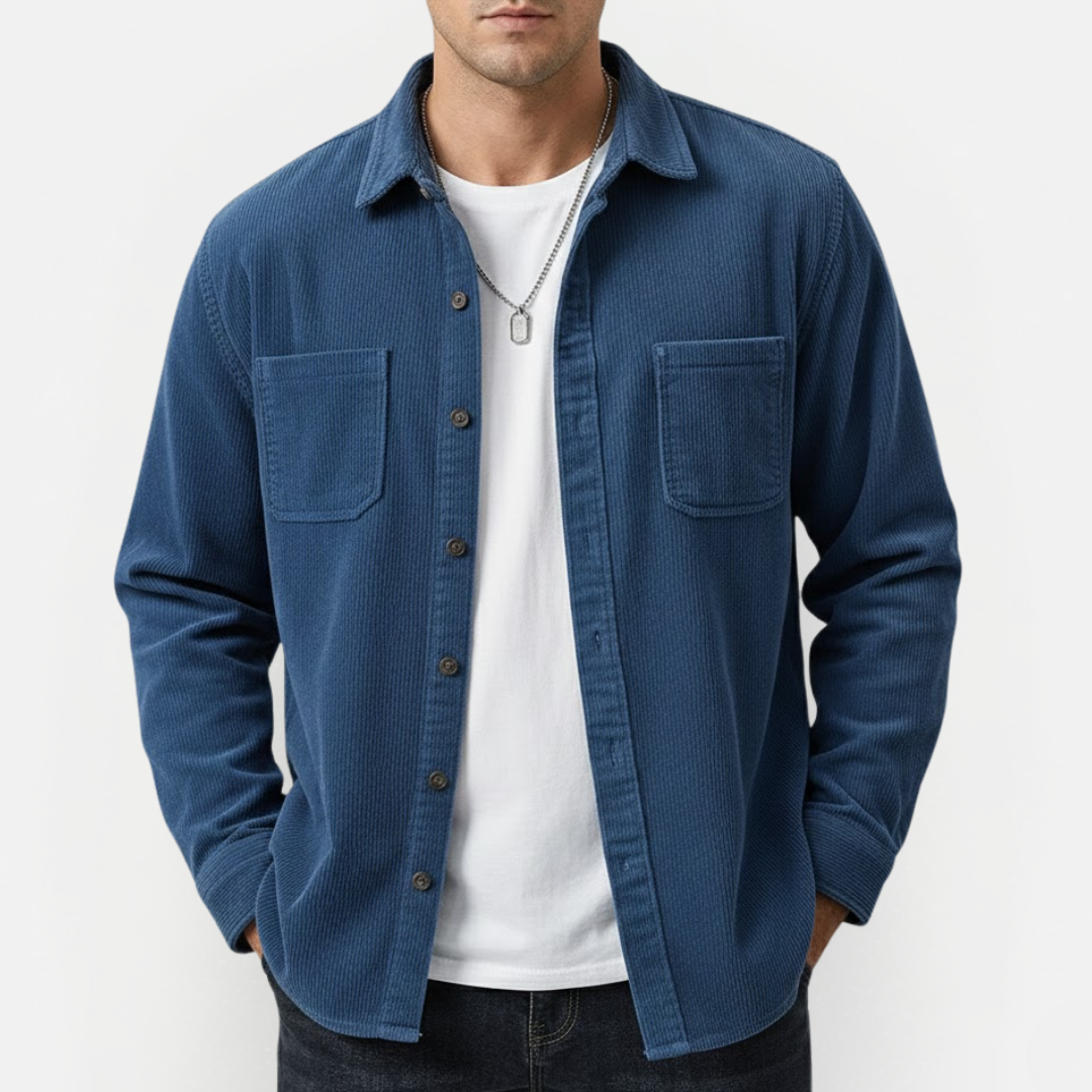 Męska modna koszula sztruksowa