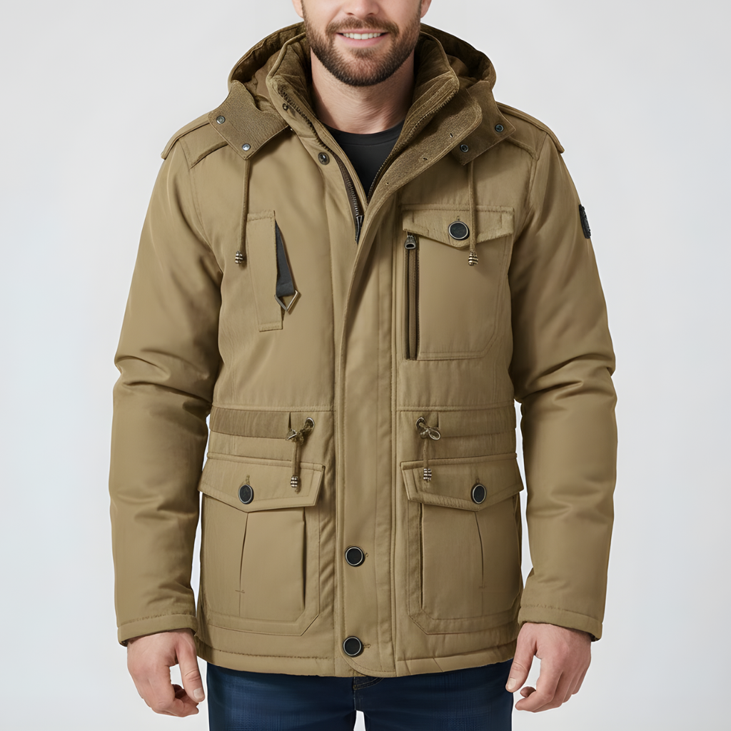 Men's Warm Winter Coat with Fur Lining