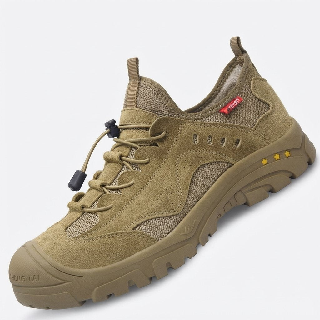 Buty robocze ze stalowym noskiem, oddychające, antypoślizgowe — Khaki