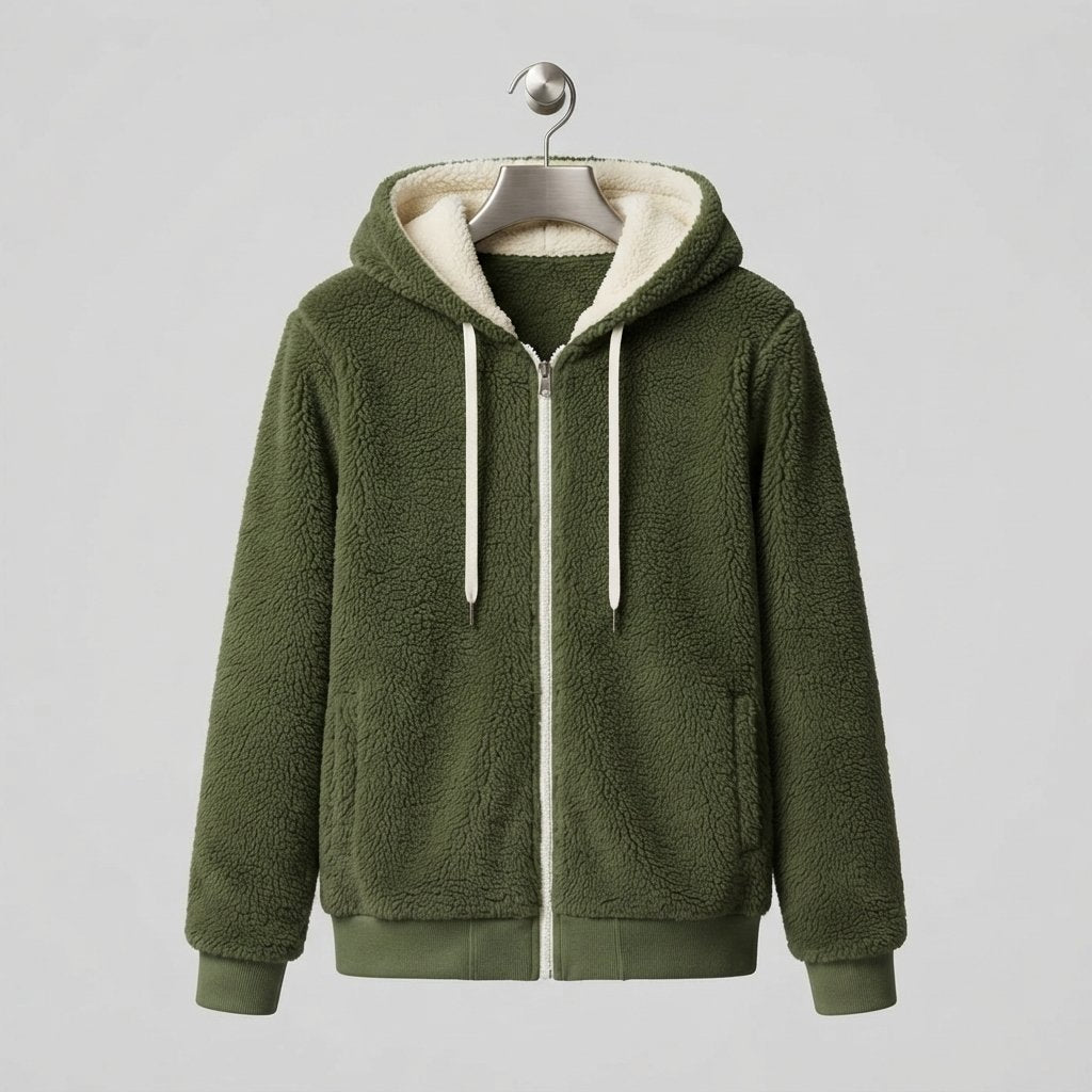 Polarowa bluza damska z kapturem, oversize, rozmiary L–5XL — Zielony (Prawie wyprzedany)