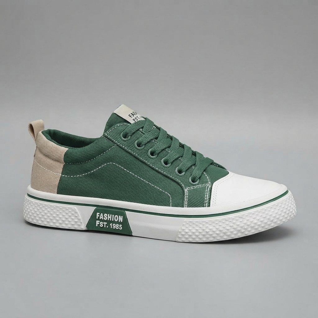 Sneakersy canvas męskie oddychające, rozmiary EU 38–46 — Zielony