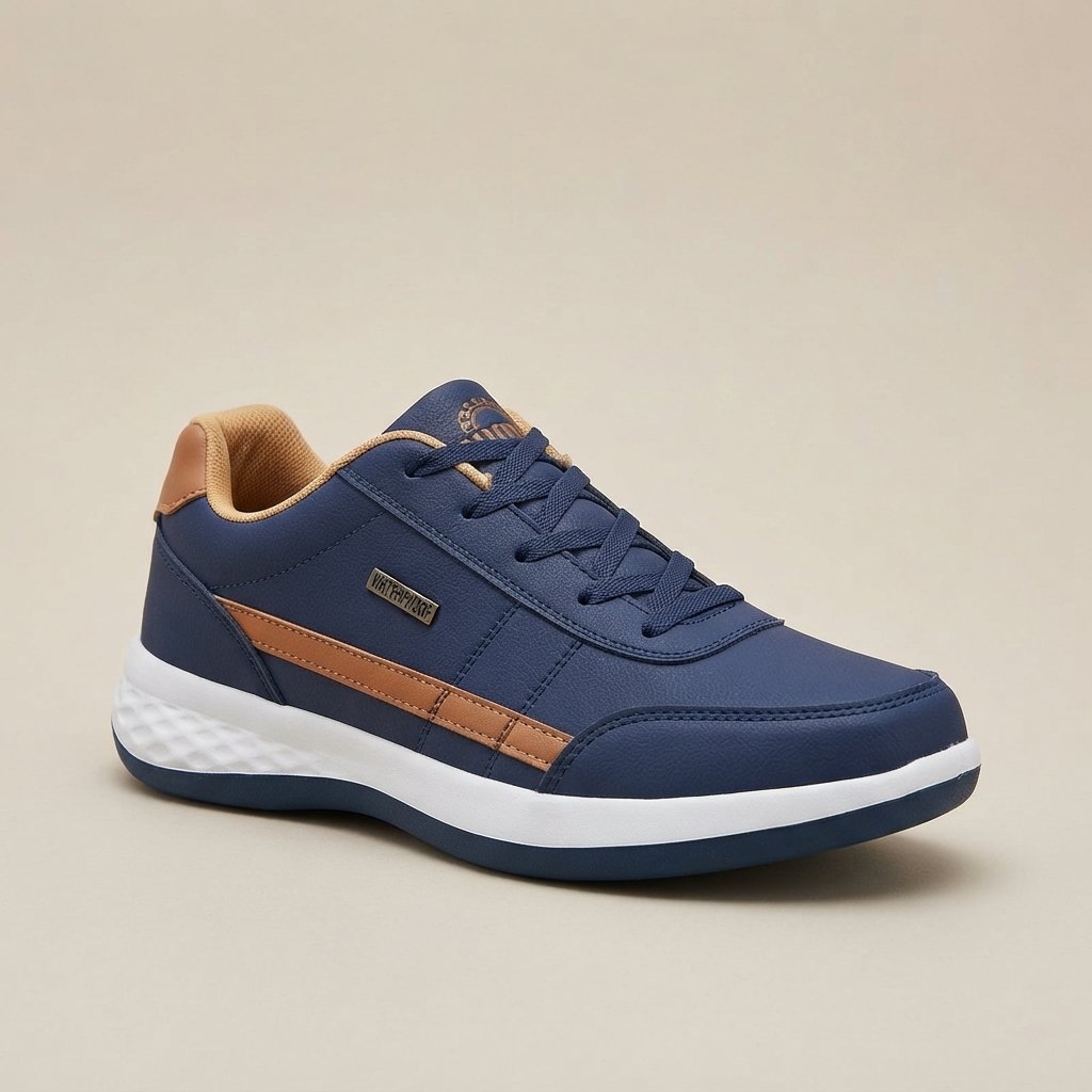 Sneakersy męskie z ortopedycznym wsparciem, wodoodporne — Niebieski