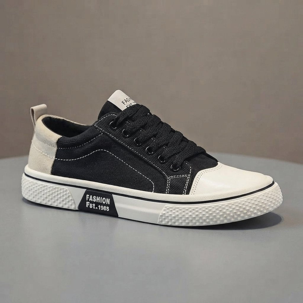 Trampki canvas męskie oddychające, rozmiary EU 38–46 — Czarny