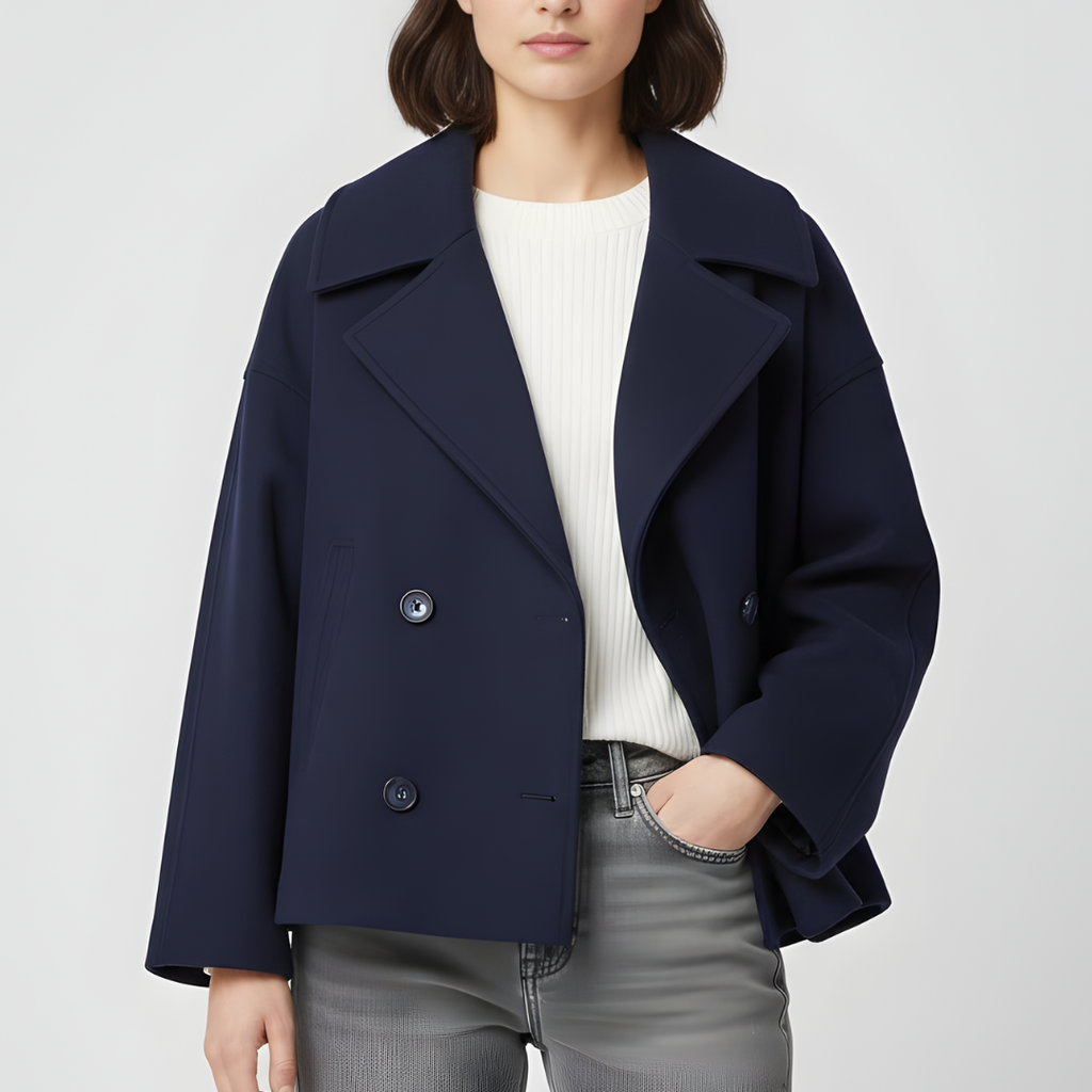 Women's Classic Short Double-Breasted Blazer