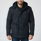 Men's Warm Winter Coat with Fur Lining