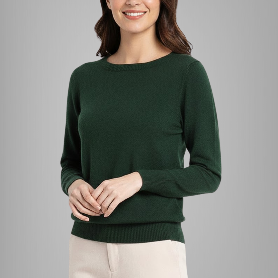 Damski uniwersalny sweter z klasycznym dekoltem