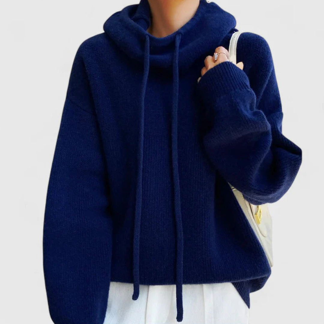 Damski Przytulny Sweter z Kapturem