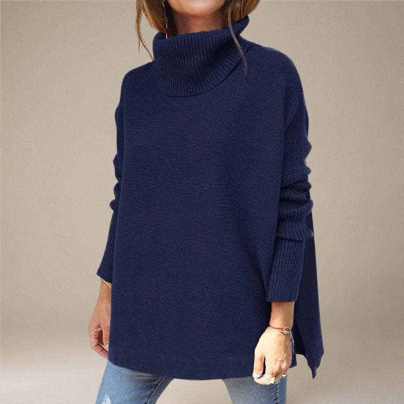 Ada – Damski Sweter Casual z Długim Rękawem Golfem i Luźnym Fitem