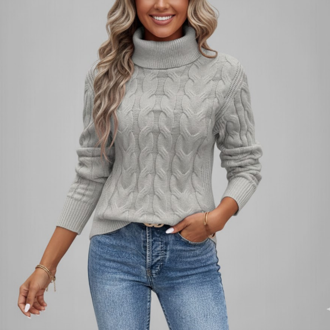 Damski wygodny sweter z golfem