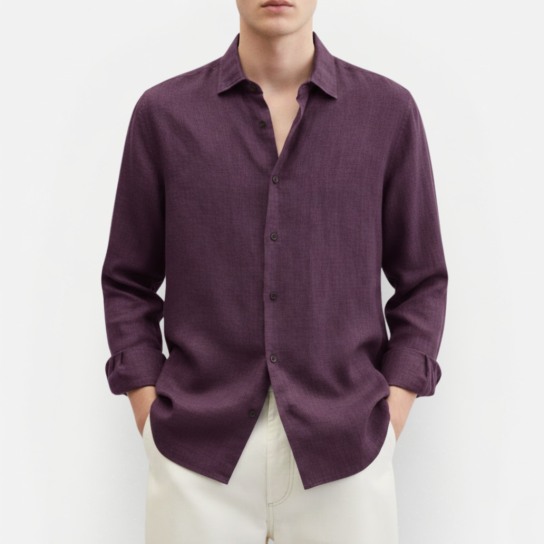 Męska casualowa koszula z długim rękawem