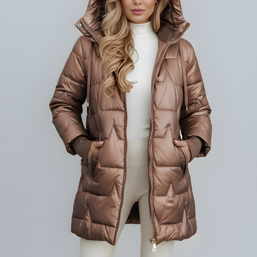 Damska Elegancka Kurtka Jesienna z Kapturem