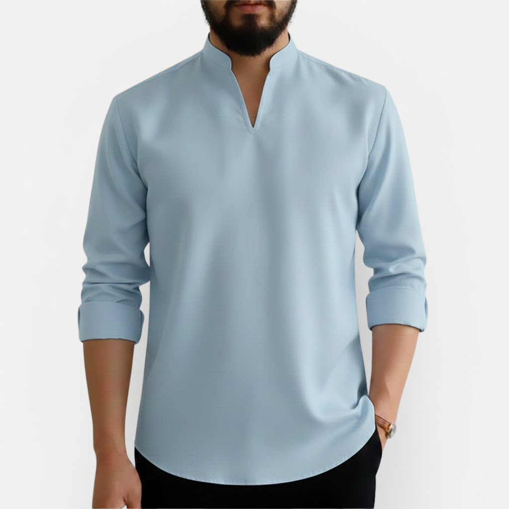 Męska stylowa koszula z dekoltem V