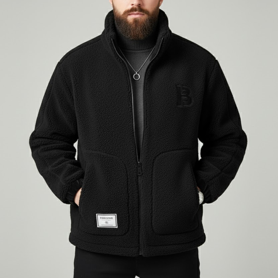 Męska Wygodna Kurtka Polarowa