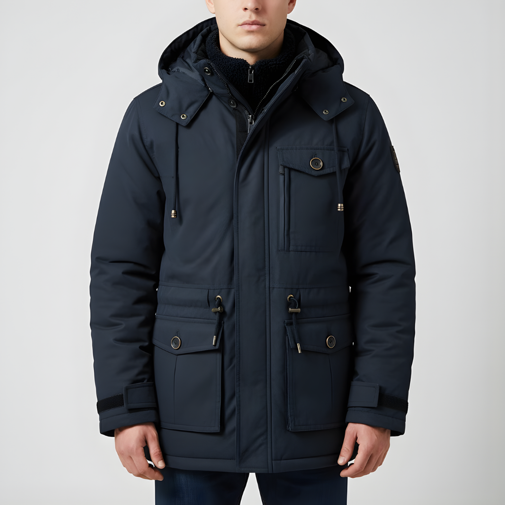 Warm Men's Winter Coat with Fur Lining