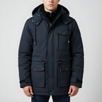 Warm Men's Winter Coat with Fur Lining
