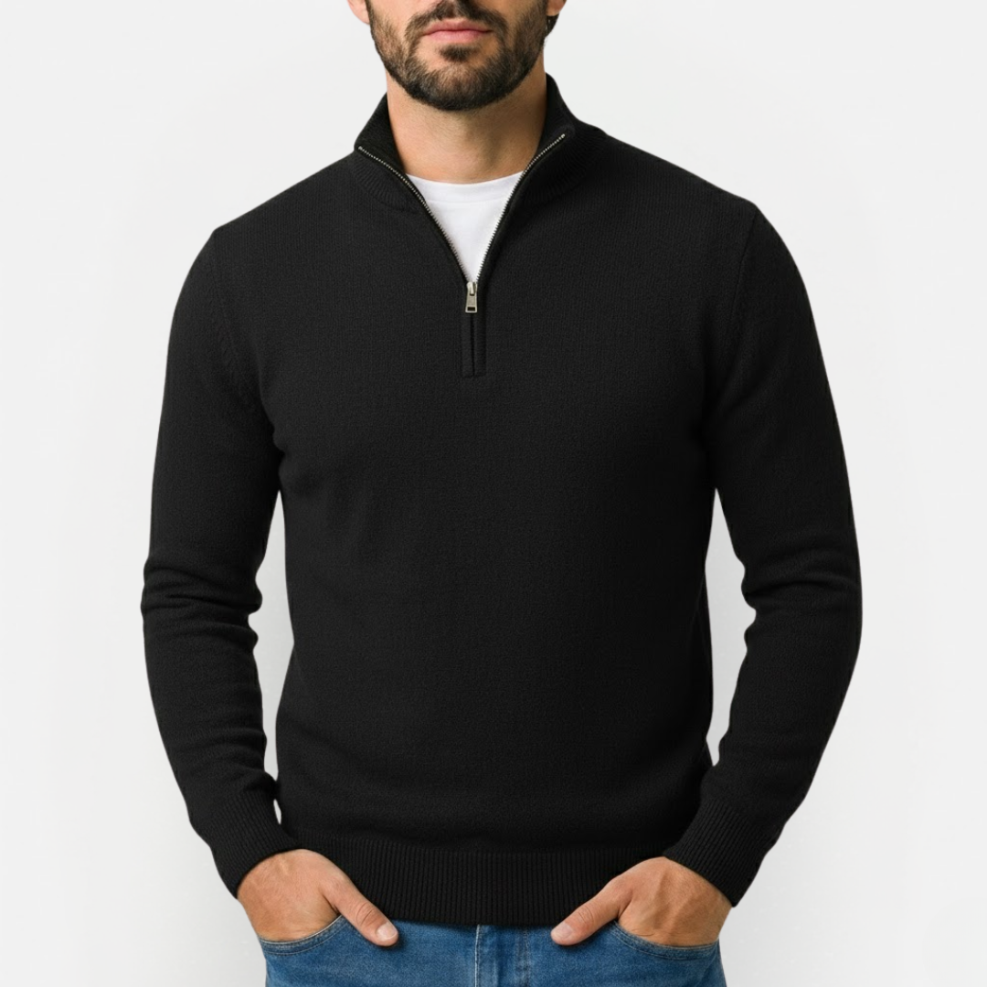 Men's Elegant Quarter-Zip Sweater