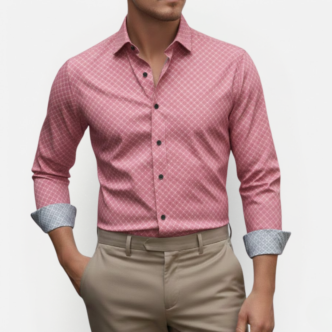 Męska elegancka koszula slim fit w kratę