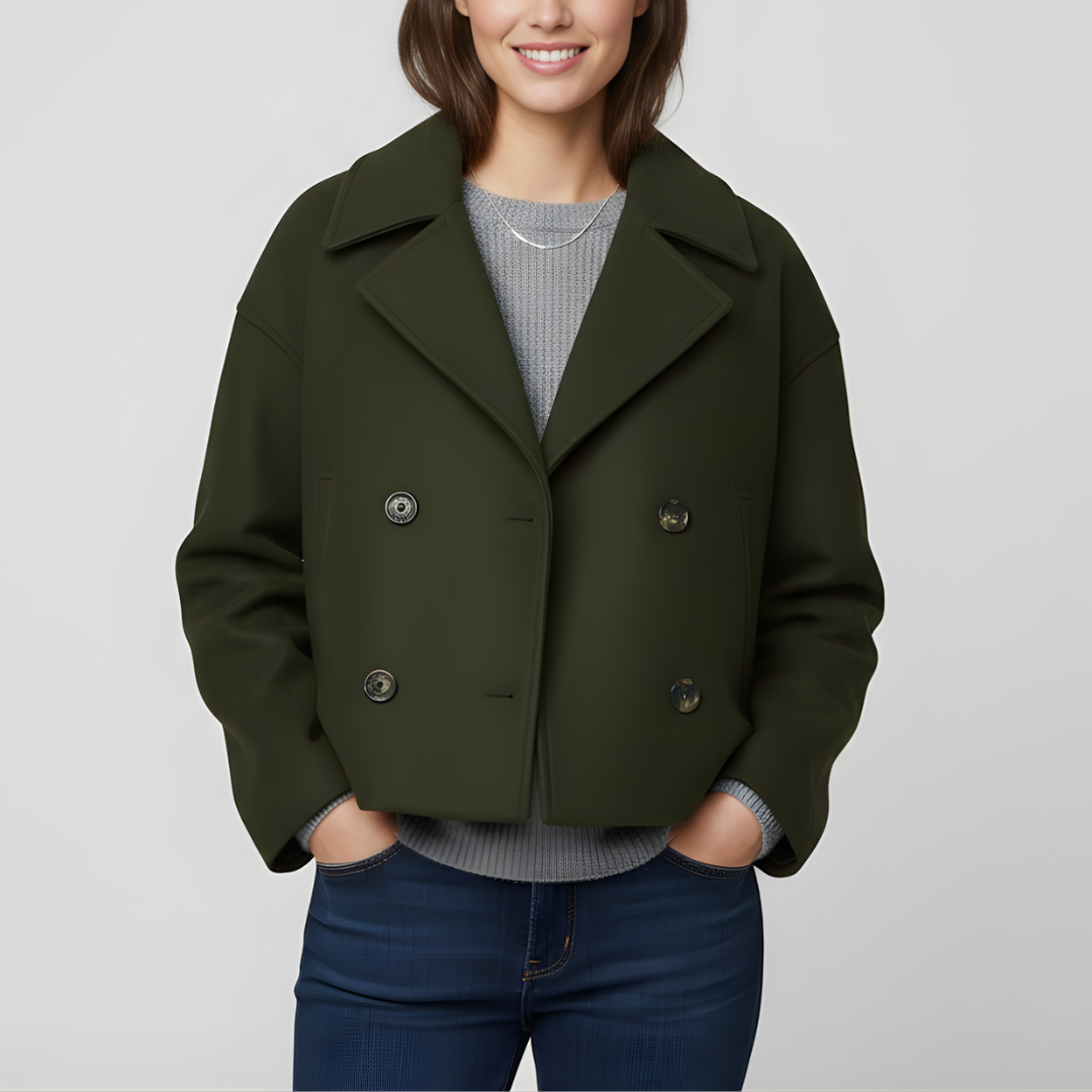 Damska Elegancka Dwurzędowa Kurtka