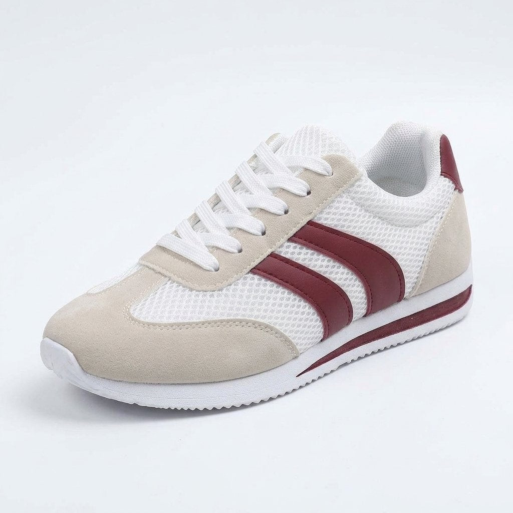 Damskie sneakersy na sznurówki z siateczką low-top — Fioletowy