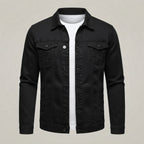 Kurtka jeansowa męska slim fit, 5 kolorów — Czarny