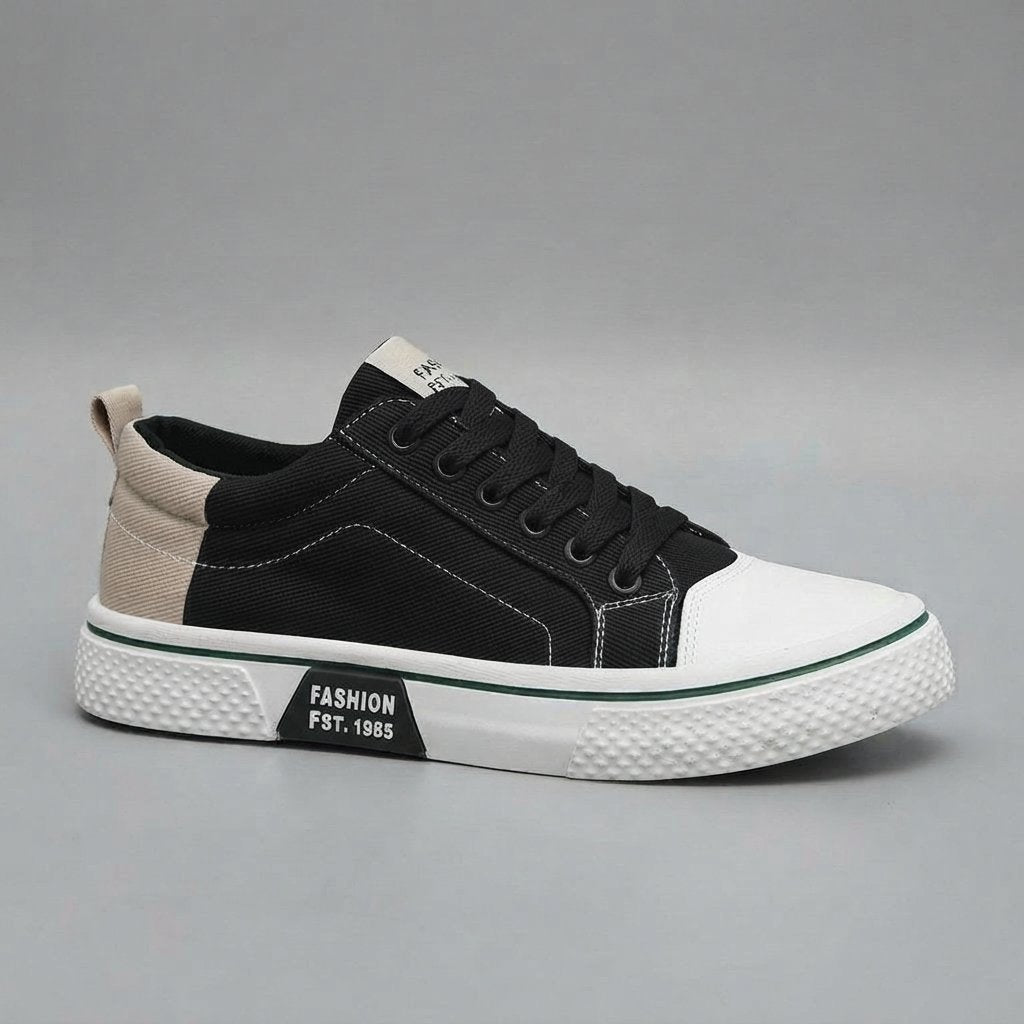 Sneakersy canvas męskie oddychające, rozmiary EU 38–46 — Czarny