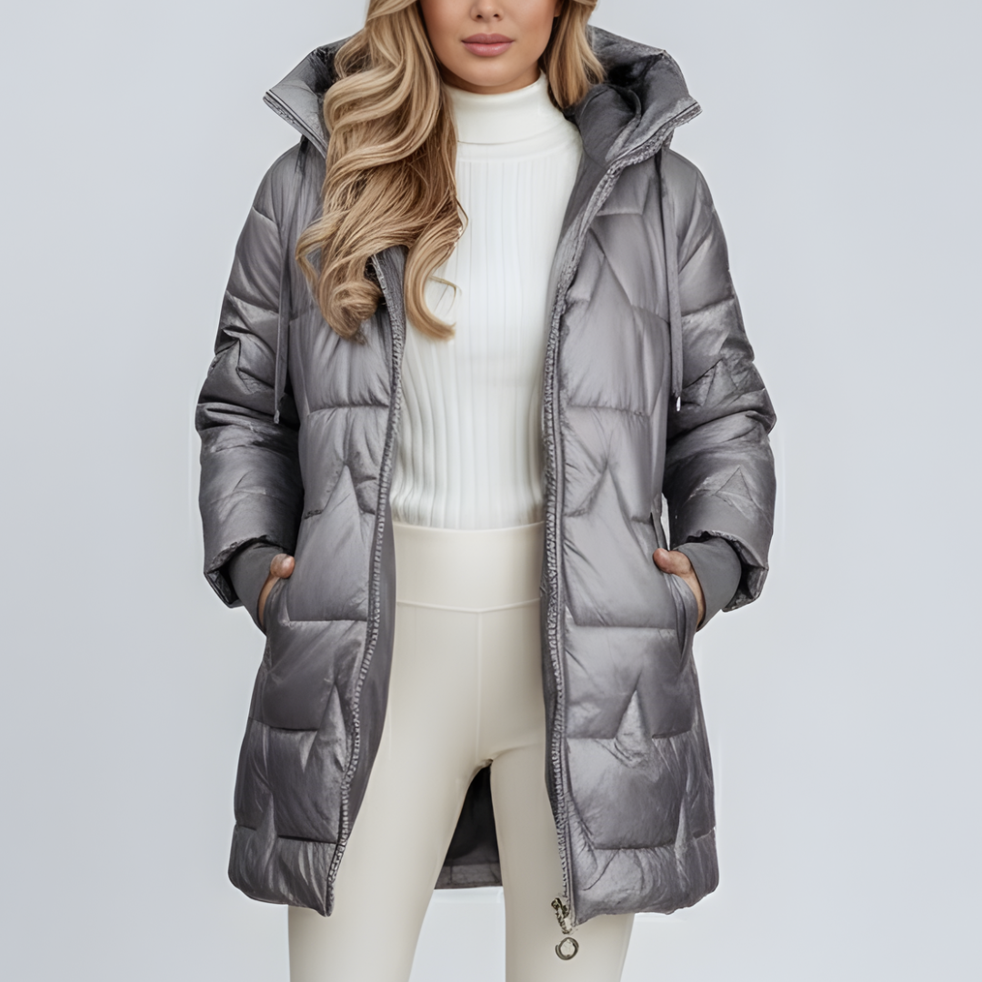 Damska Elegancka Kurtka Jesienna z Kapturem