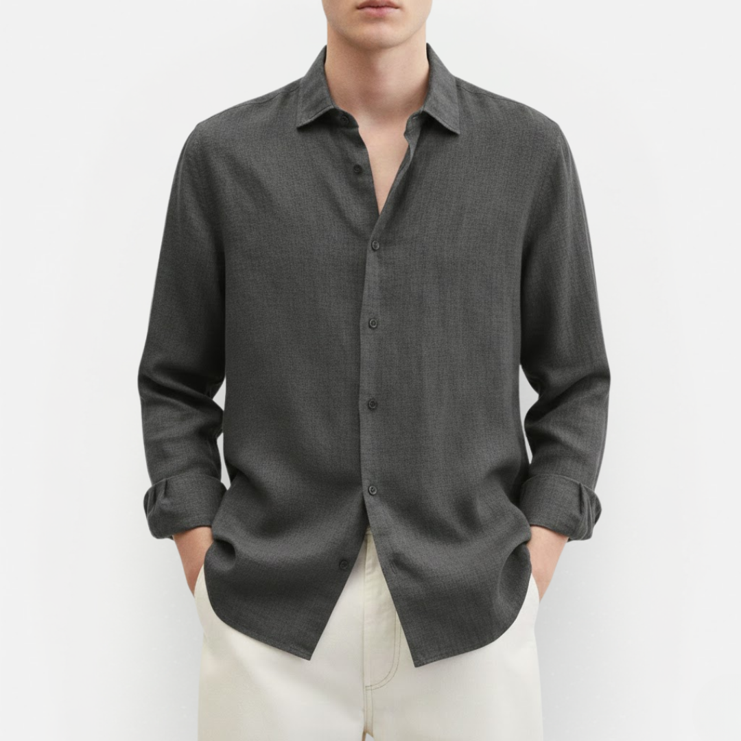 Męska casualowa koszula z długim rękawem