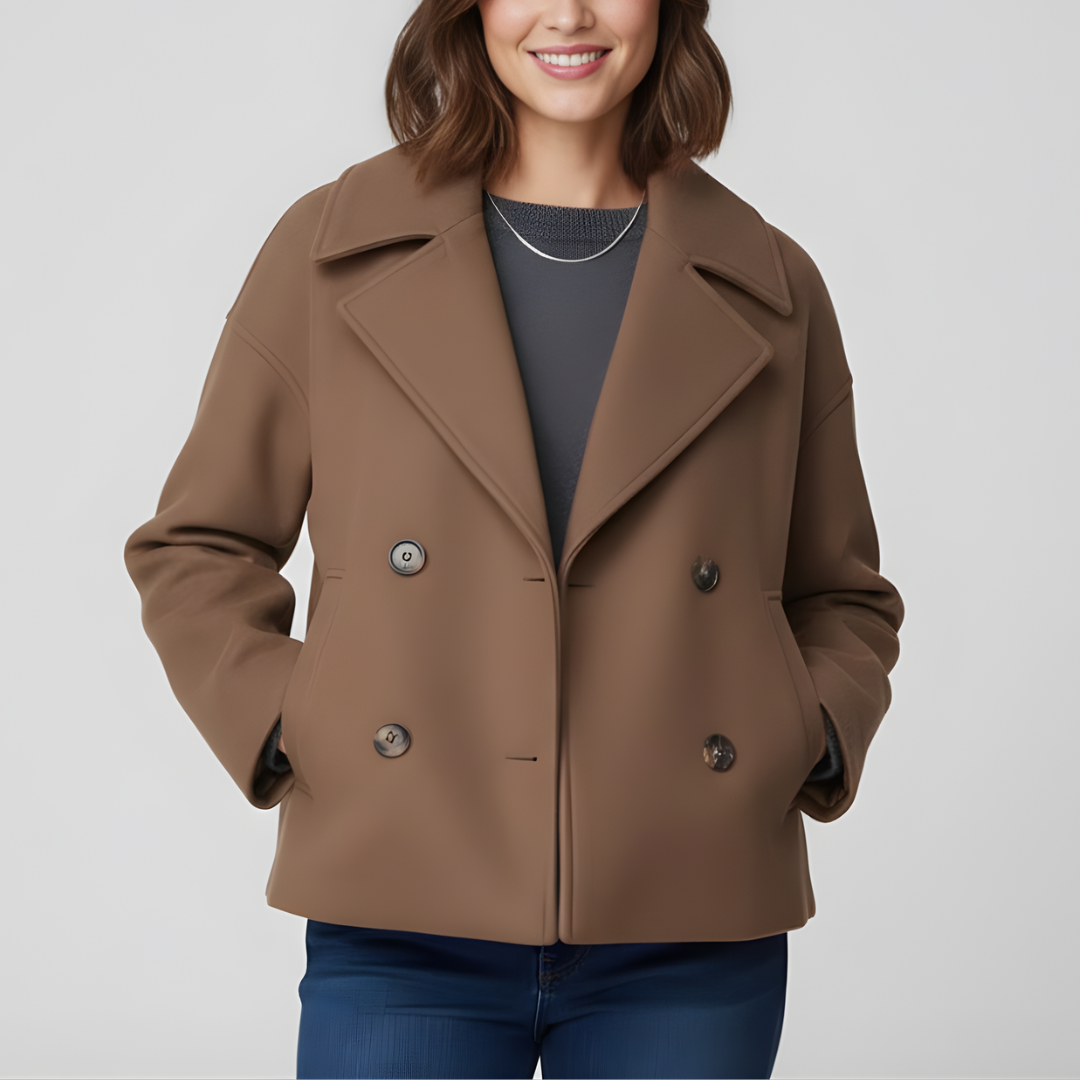 Damska Elegancka Dwurzędowa Kurtka
