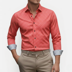 Pánská elegantní košile slim fit kostkovaná