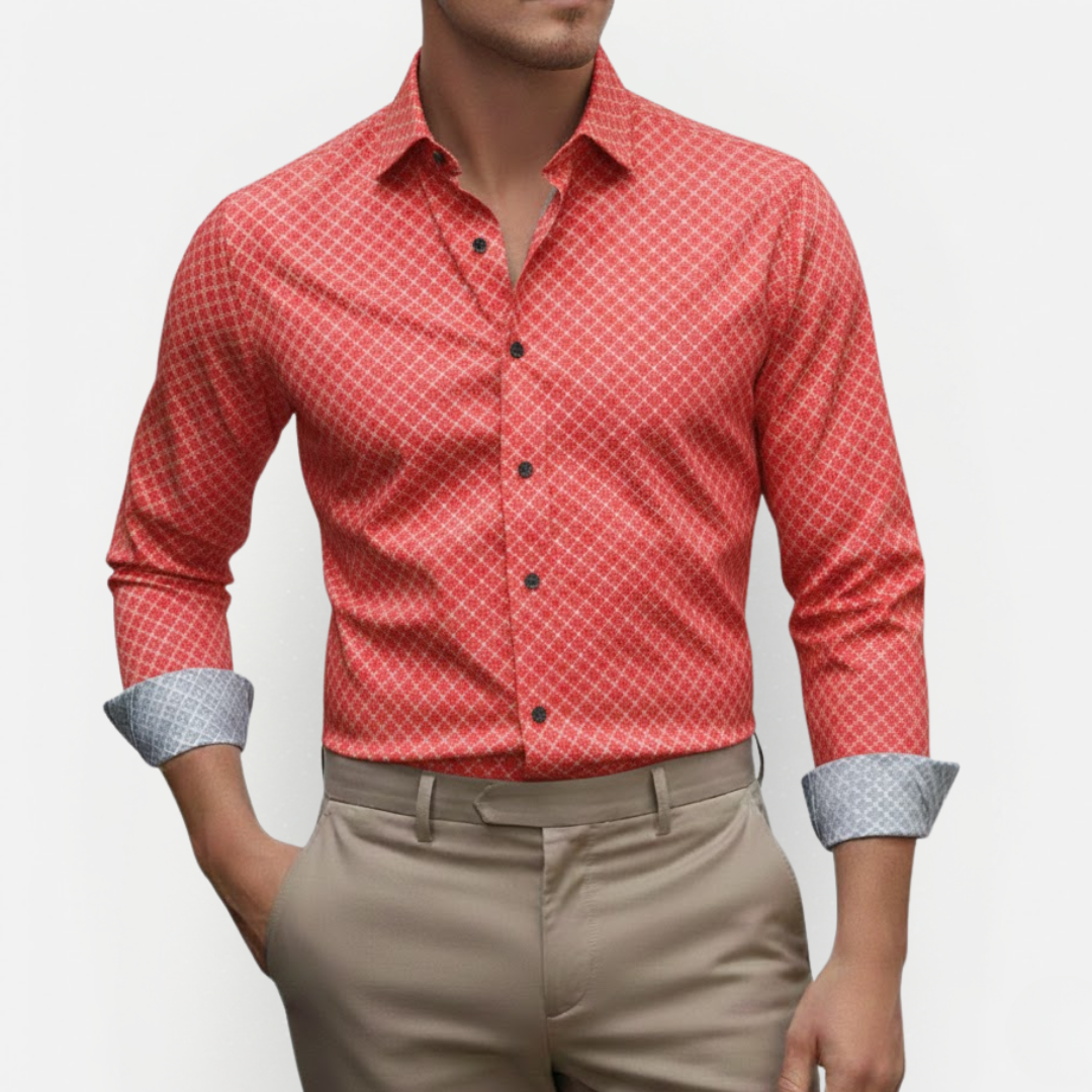 Męska elegancka koszula slim fit w kratę