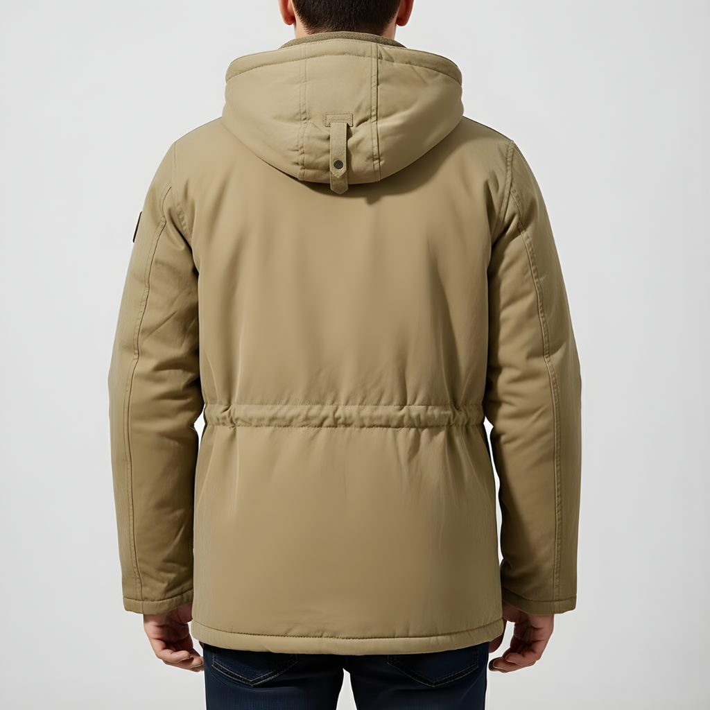 Ciepły płaszcz zimowy dla mężczyzn z futrzaną podszewką