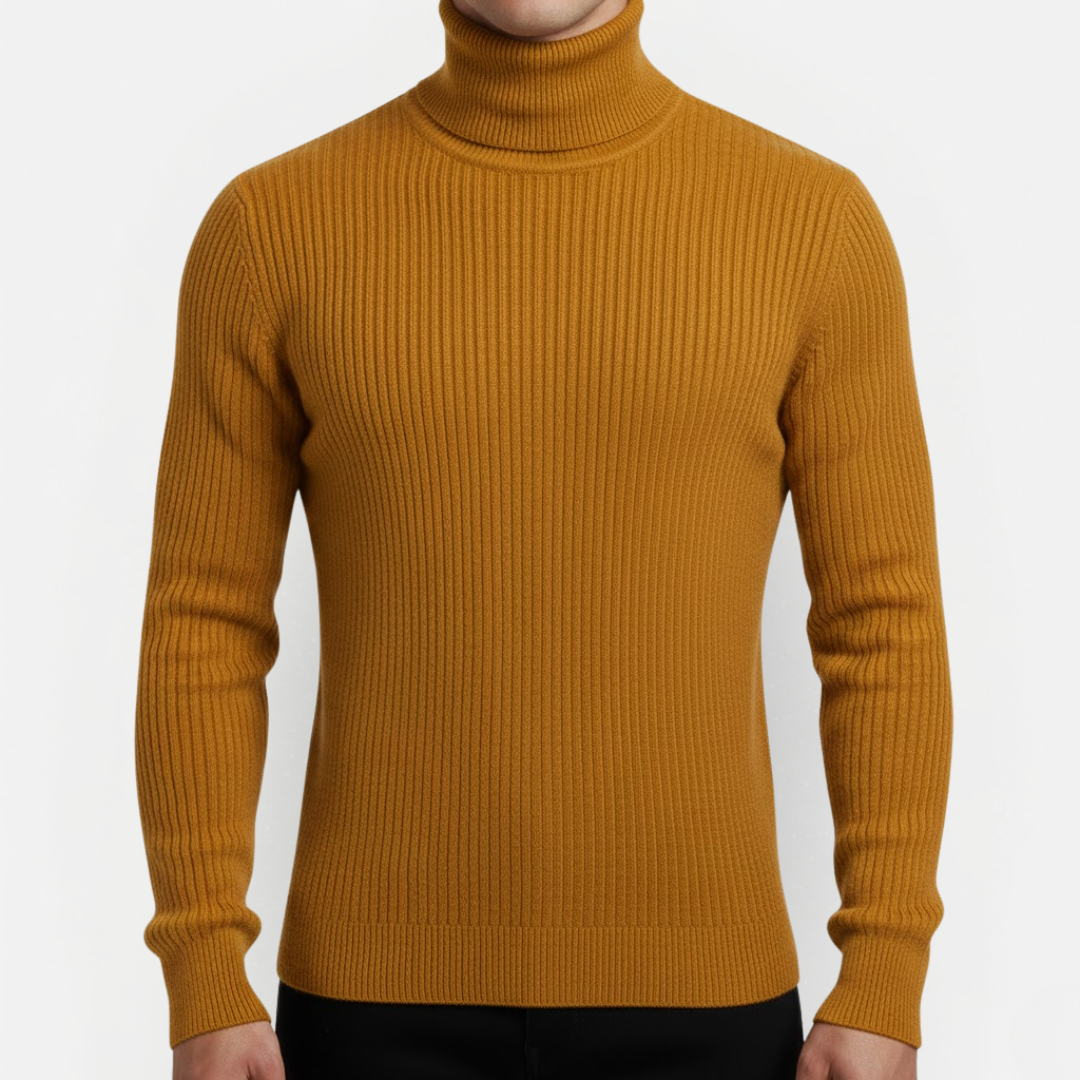 Męski luksusowy sweter z golfem