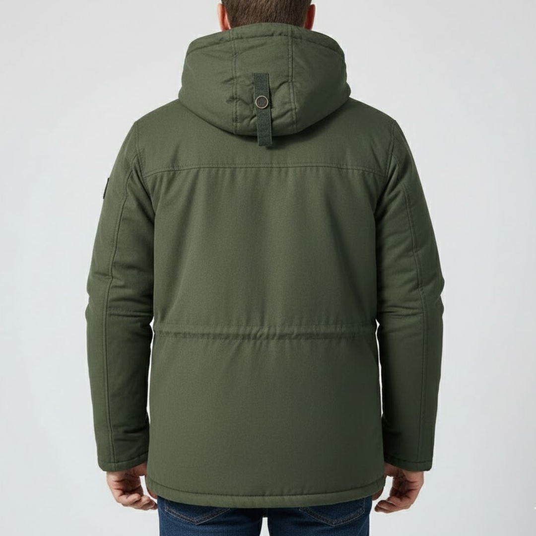 Męski Ciepły Płaszcz Zimowy z Futrzaną Podszewką