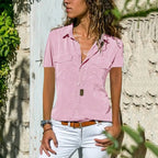 Klaudia – Elegant Women's Short Sleeve Blouse for Everyday Wear