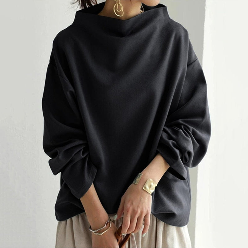 Nina – Damski Sweter Oversized Casual z Długim Rękawem i Golfem