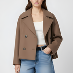 Women's Classic Short Double-Breasted Blazer