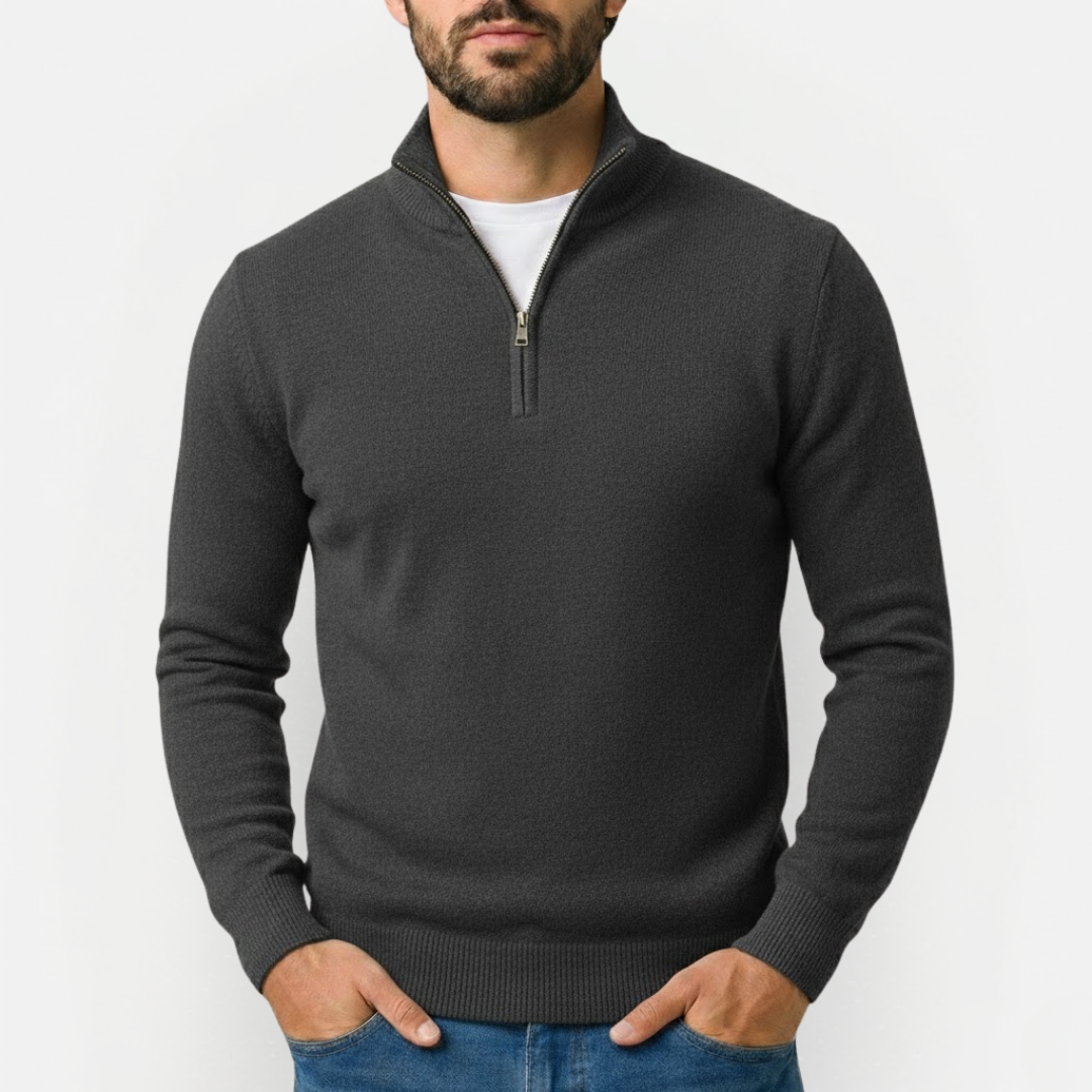 Men's Elegant Quarter-Zip Sweater