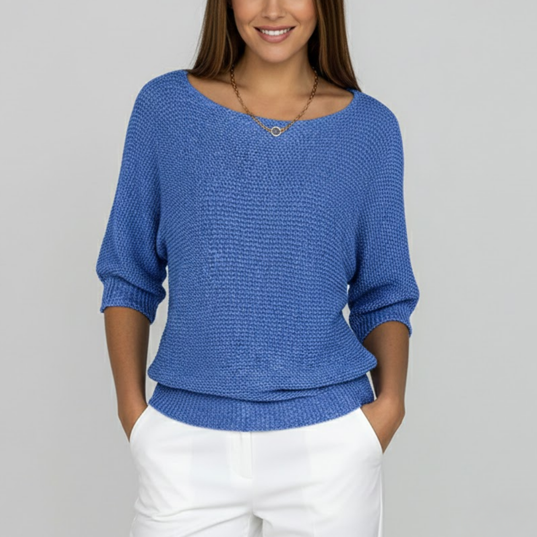 Damski wygodny sweter z dekoltem scoop