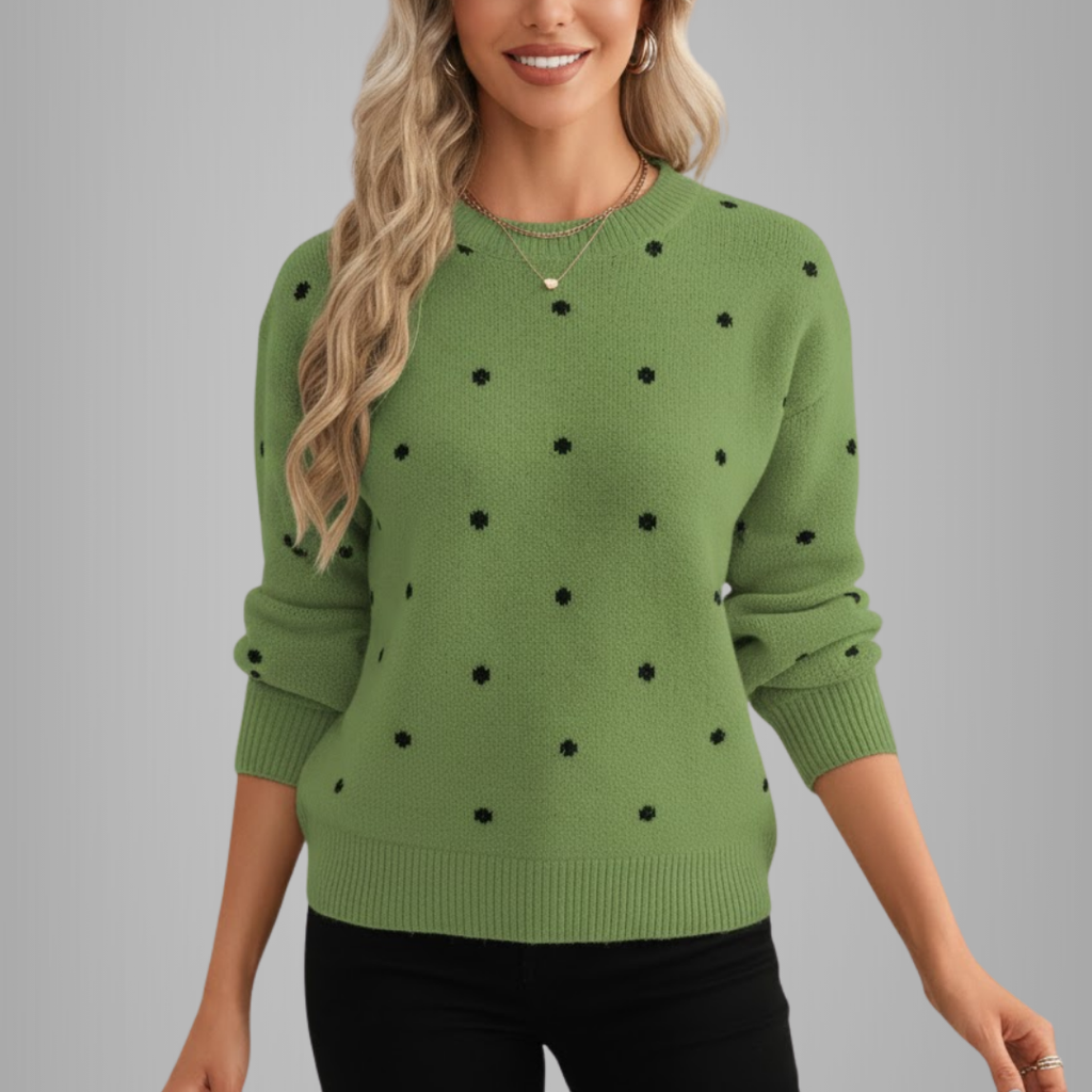 Women's Elegant Polka Dot Sweater