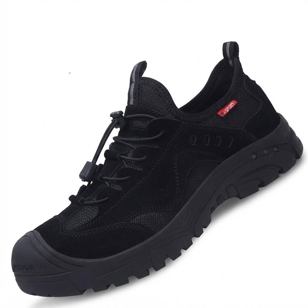 Buty robocze ze stalowym noskiem, oddychające, antypoślizgowe — Czarny