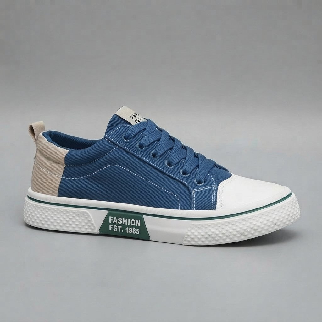 Sneakersy canvas męskie oddychające, rozmiary EU 38–46 — Niebieski