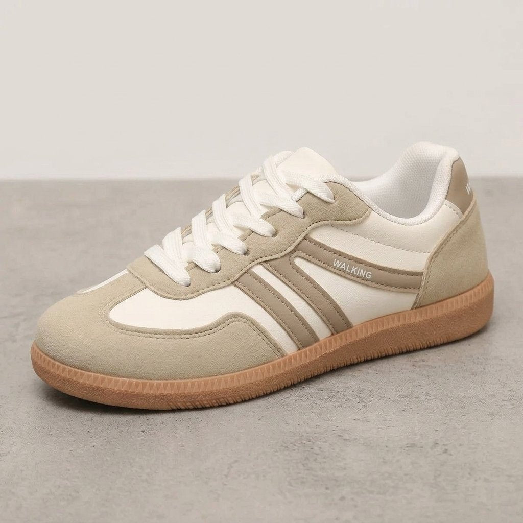 Sneakersy damskie low-top na sznurówki, wiele kolorów — Beżowy