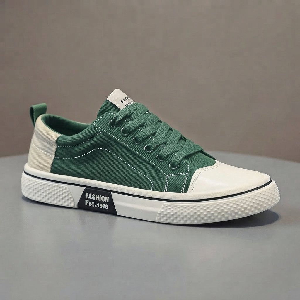 Trampki canvas męskie oddychające, rozmiary EU 38–46 — Zielony
