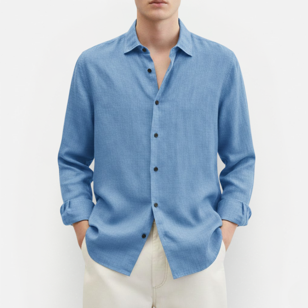 Męska casualowa koszula z długim rękawem