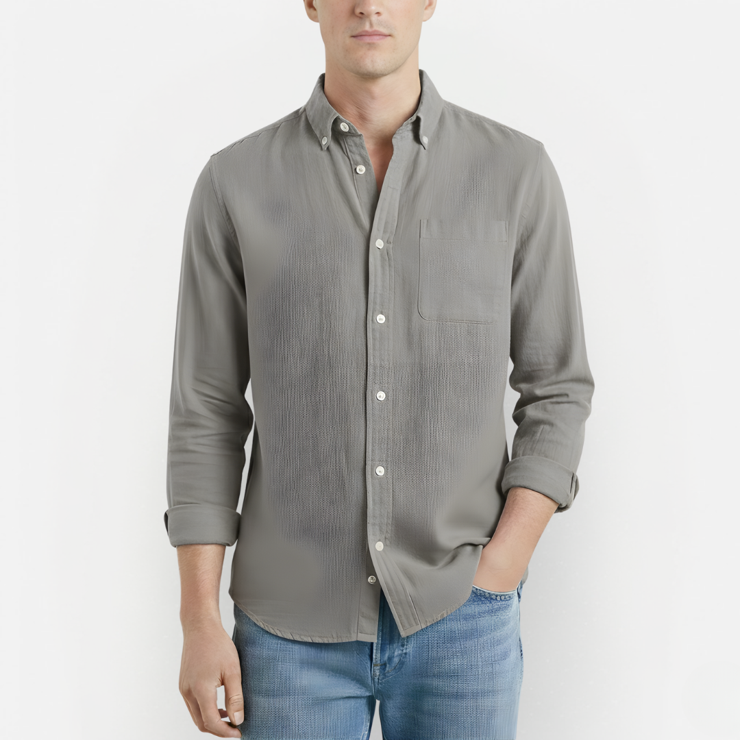 Męska koszula vintage z długim rękawem