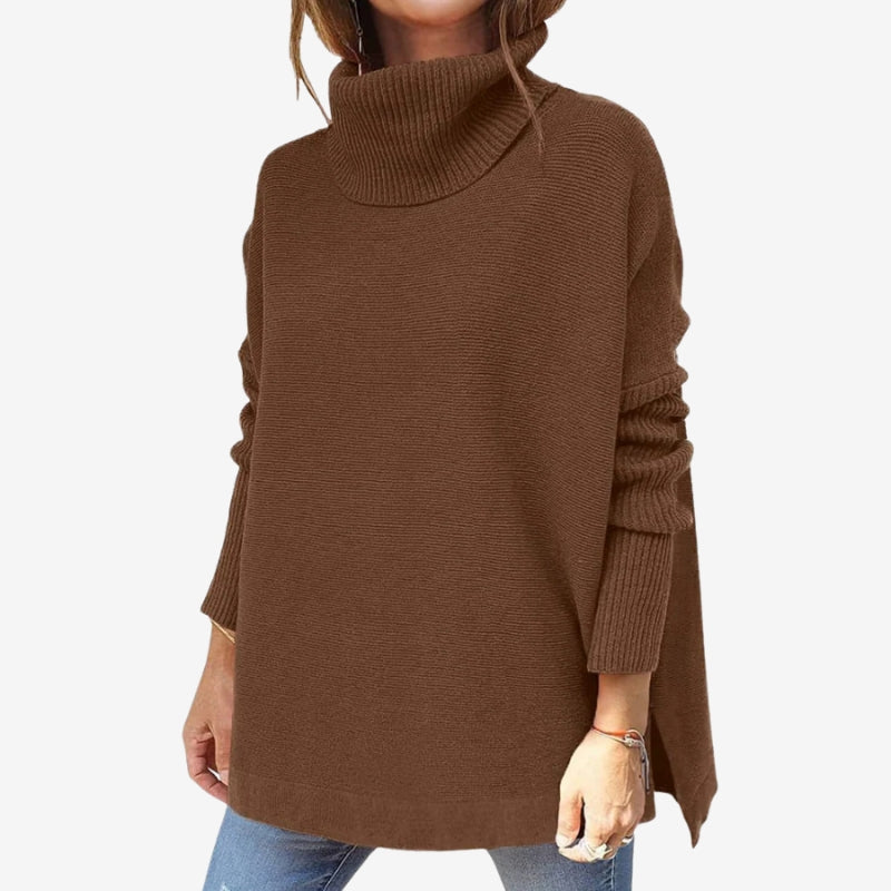 Ada – Damski Sweter Casual z Długim Rękawem Golfem i Luźnym Fitem