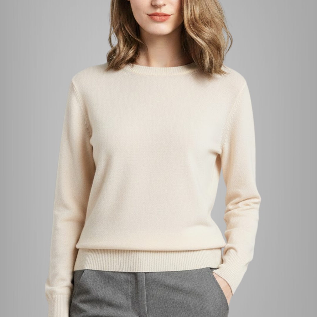 Damski uniwersalny sweter z klasycznym dekoltem